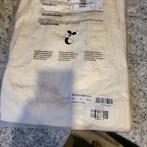 Good American Cream Parachute Pants